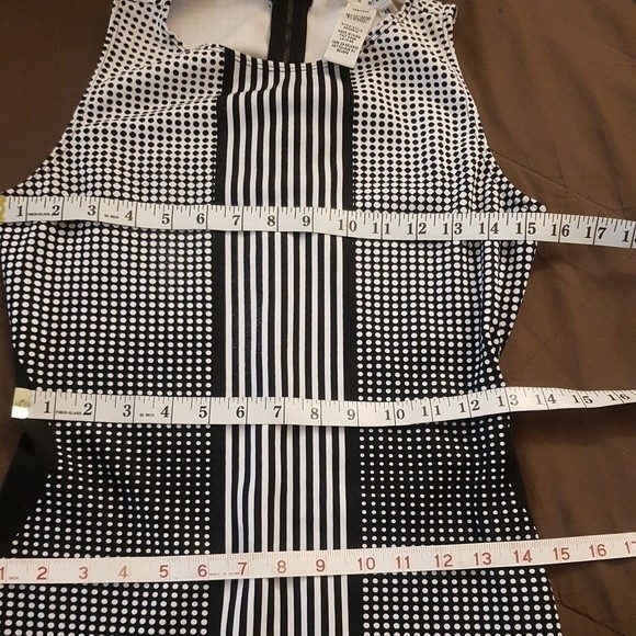 Max Studio Dress Size XS Womens Sheath Bodycon Polka Dots Striped Y2K Baddie - Picture 6 of 12